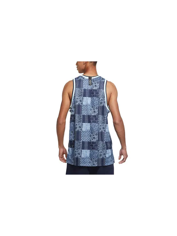 Спортивная футболка dri-fit dna knit quick dry plaid casual basketball jersey blue Nike — изображение 2 из 3, синий