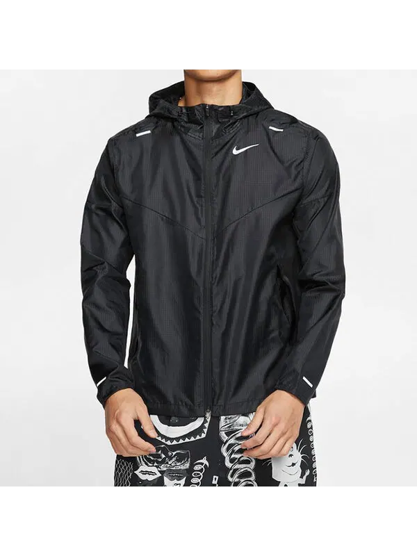 Куртка Nike WINDRUNNER Woven hooded Running Jacket Black — изображение 3 из 4, черный