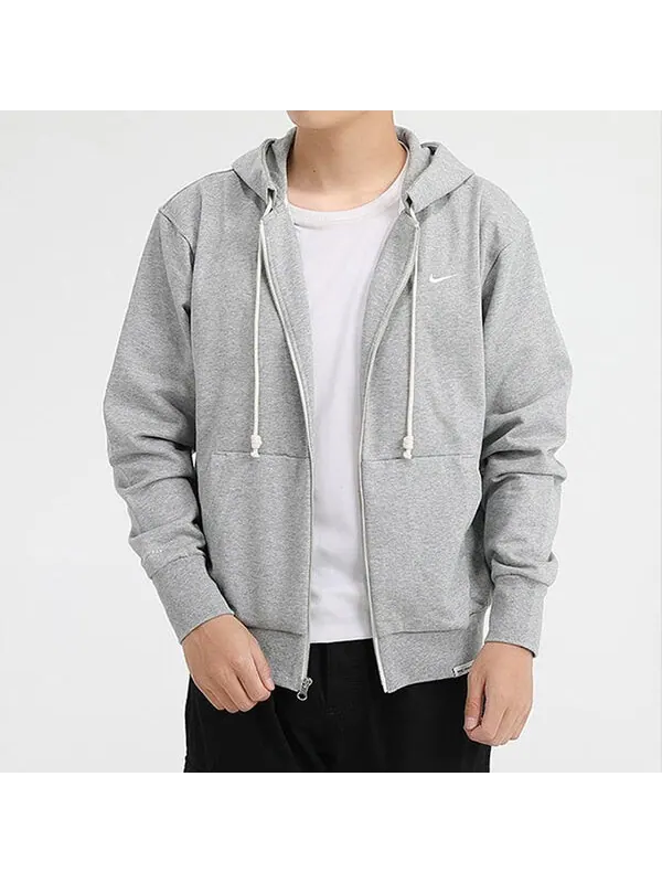 Куртка Nike Casual Sports Knit Cardigan Hooded Jacket light grey — изображение 3 из 4, светлый серый