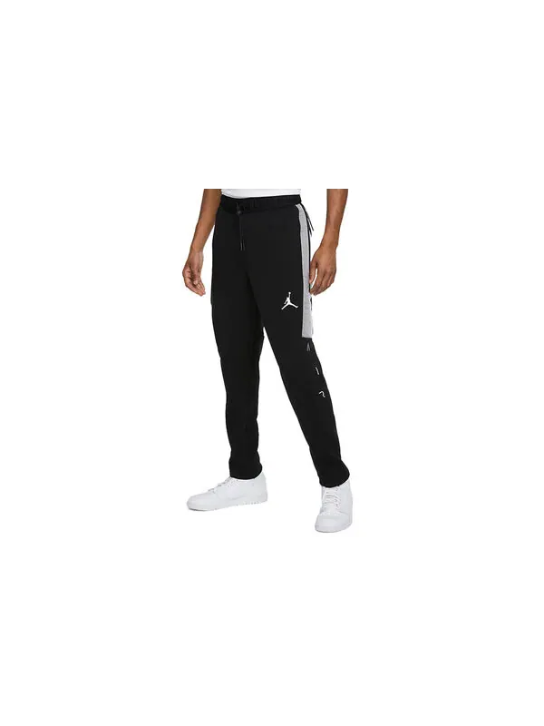 Спортивные штаны Air Jordan Air Logo Printed Knitted Color Block Casual Sports Pants Men's Black — изображение 3 из 4, черный