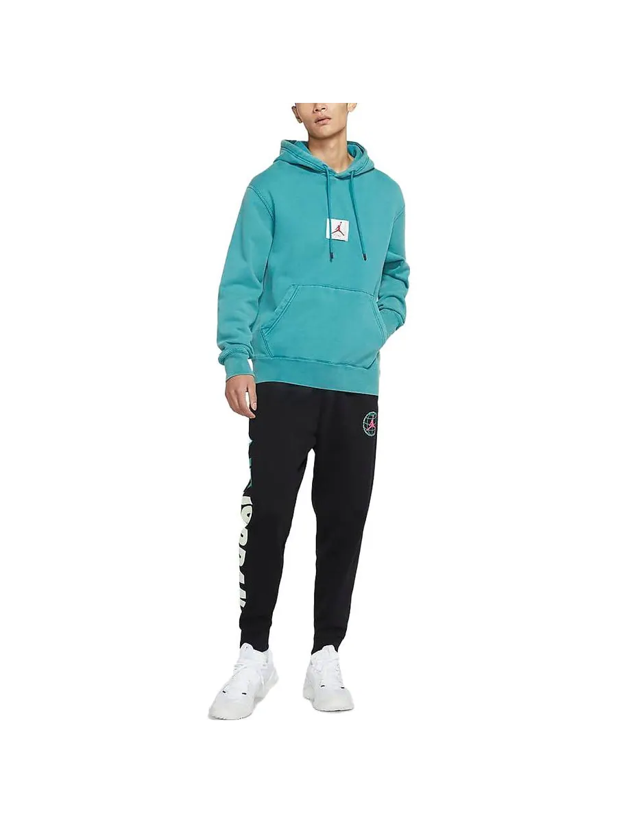 Худи Air Jordan Flight Fleece Hoodie 'Teal' — изображение 4 из 4, бирюзовый