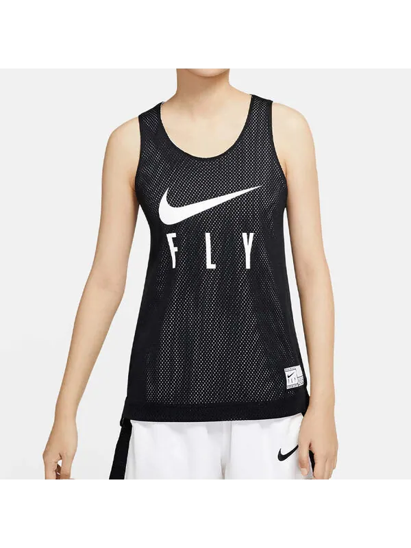 Двусторонняя баскетбольная майка с надписью «Swoosh Fly» Nike — изображение 3 из 4, черный/белый
