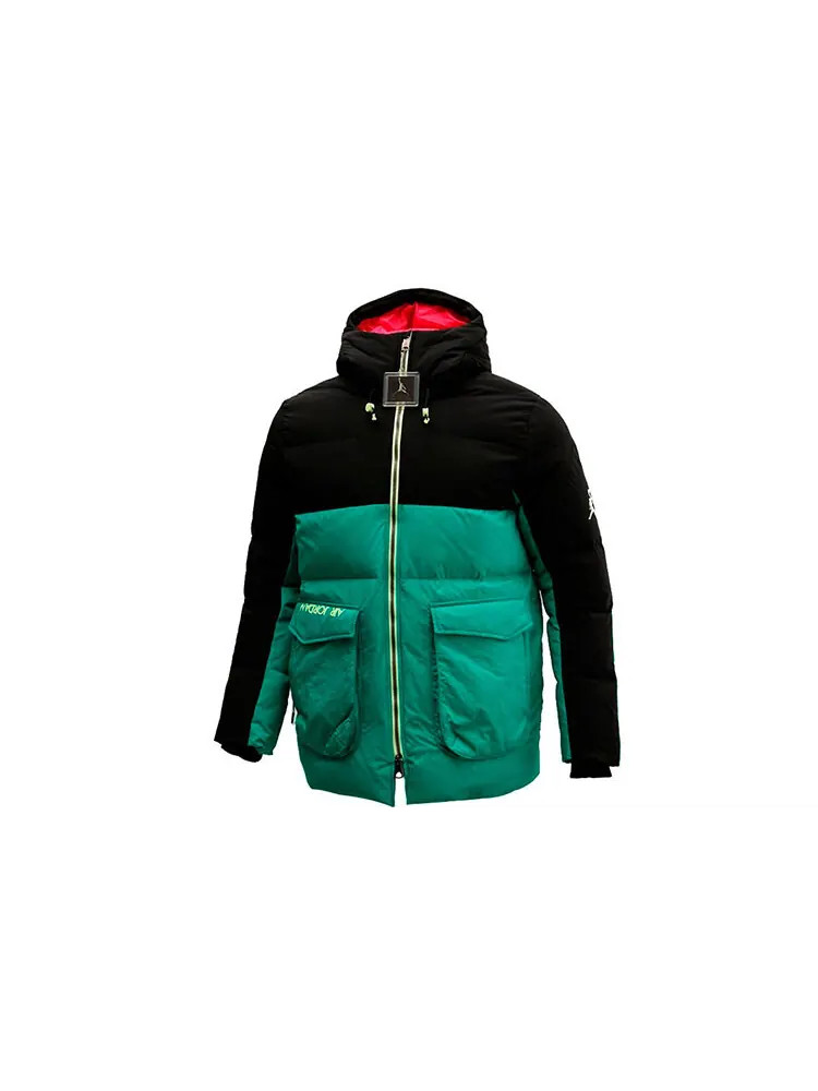 Куртка Nike Air Jordan Casual Sports hooded Stay Warm — изображение 1 из 2, черный зеленый