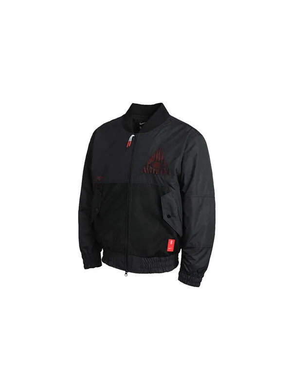 Куртка men's kyrie basketball sports mesh patchwork print pattern woven baseball padded jacket Nike — изображение 3 из 4