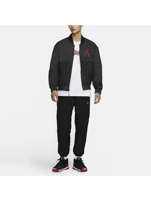 Куртка men's kyrie basketball sports mesh patchwork print pattern woven baseball padded jacket Nike — изображение 4 из 4