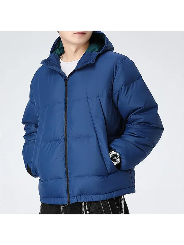 Пуховик Nike LeBron Solid Color Zipper hooded down Jacket Blue — изображение 2 из 2, синий
