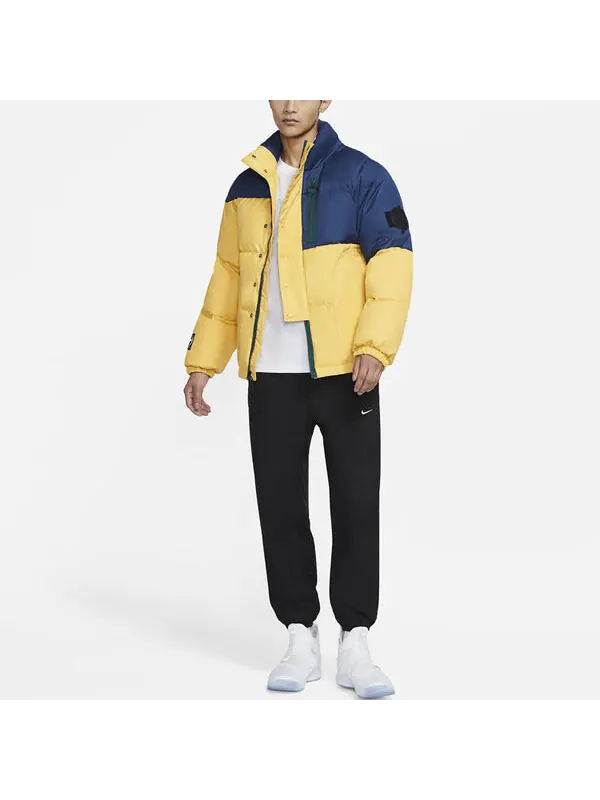 Куртка premium stay warm colorblock woven casual stand collar yellow Nike — изображение 3 из 3, желтый