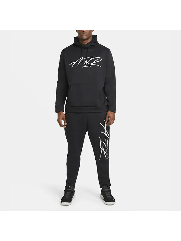 Толстовка Air Jordan Therma Graphic Casual Sports Pocket hooded Pullover Black — изображение 2 из 4, черный