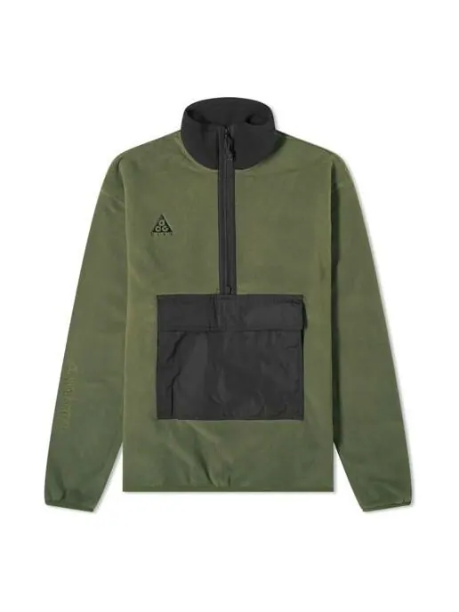 Куртка Nike ACG Logo Embroidered Half Zipper Fleece Stand Collar Pullover Jacket Green Army green — изображение 1 из 4
