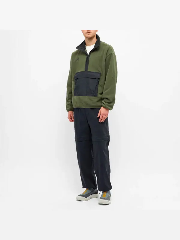 Куртка Nike ACG Logo Embroidered Half Zipper Fleece Stand Collar Pullover Jacket Green Army green — изображение 4 из 4