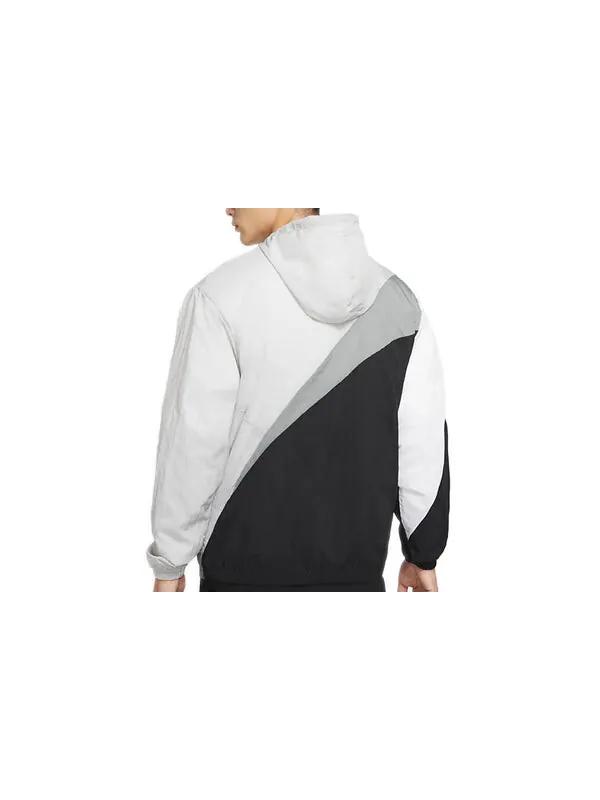 Куртка Air Jordan Jumpman Wave Asymmetric Logo Pattern Splicing Woven Jacket Black Gray — изображение 2 из 3, серый