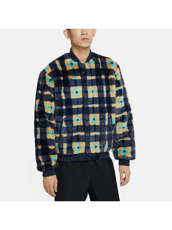 Куртка Nike SB Dunk High x Concepts Crossover Skateboard Sports Plush Plaid Jacket Asia Edition — изображение 4 из 4, желтый