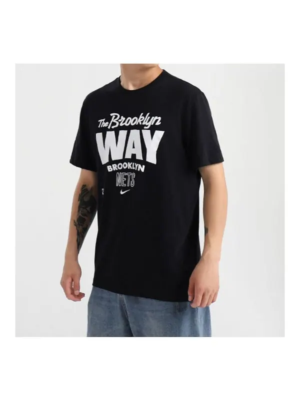 Футболка brooklyn nets mantra dri-fit nba short sleeve black Nike — изображение 1 из 3, черный