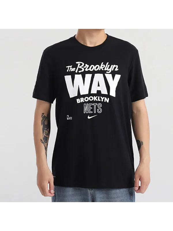 Футболка brooklyn nets mantra dri-fit nba short sleeve black Nike — изображение 3 из 3, черный