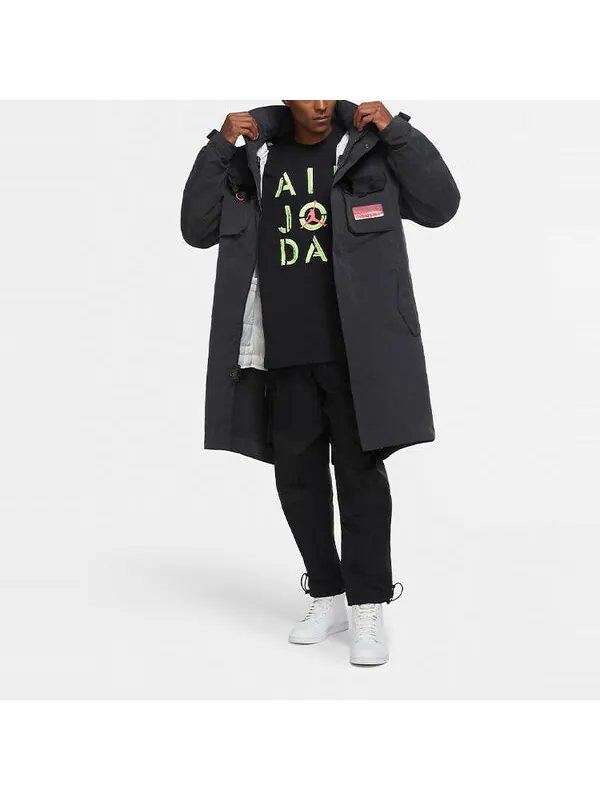 Куртка men's hooded long black jacket Air Jordan — изображение 4 из 4, черный