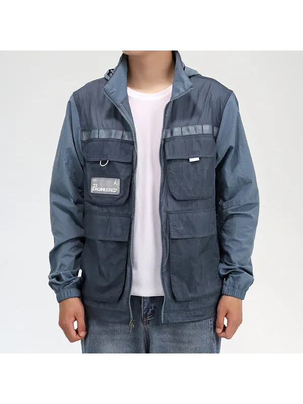 Куртка Air Jordan 23 Engineered Zipper Cardigan Jacket Dark Blue — изображение 2 из 2, синий