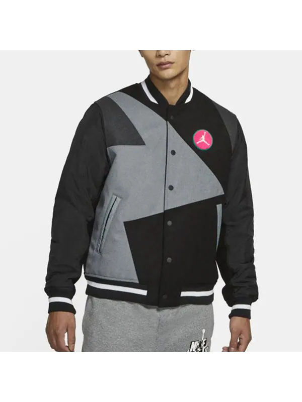 Куртка men's sport dna splicing casual sports baseball padded clothes black Air Jordan — изображение 3 из 4, черный