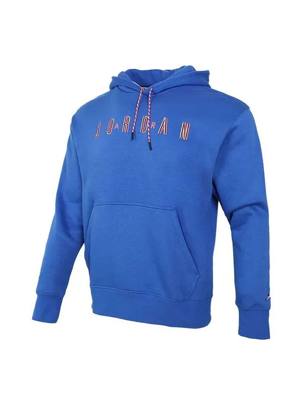 Толстовка Men's Air Jordan Sport DNA Solid Color Fleece Lined Hooded Pullover Sports Royal Blue — изображение 1 из 4, синий