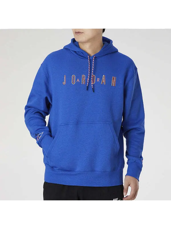 Толстовка Men's Air Jordan Sport DNA Solid Color Fleece Lined Hooded Pullover Sports Royal Blue — изображение 3 из 4, синий