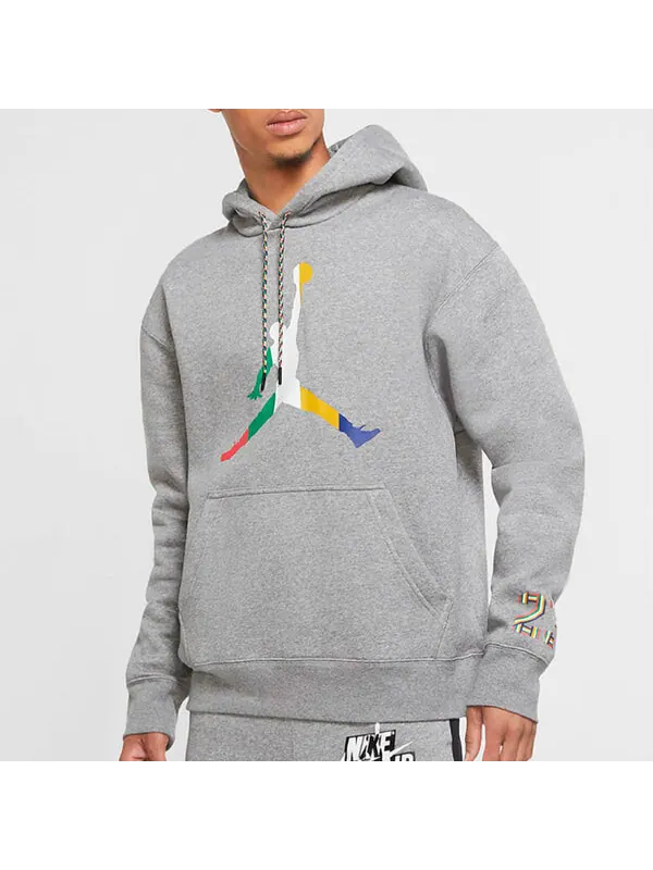 Толстовка Air Jordan Sport DNA Large logo Printing Fleece Stay Warm Gray — изображение 2 из 4, серый