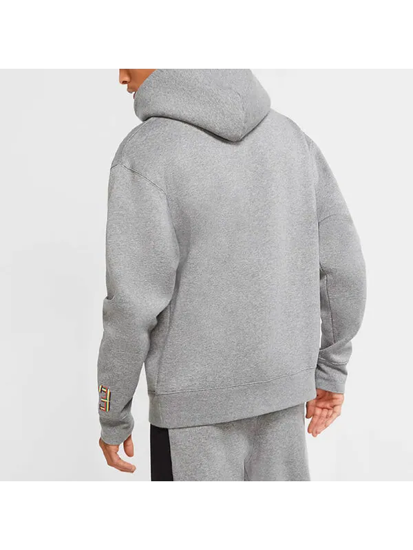 Толстовка Air Jordan Sport DNA Large logo Printing Fleece Stay Warm Gray — изображение 3 из 4, серый