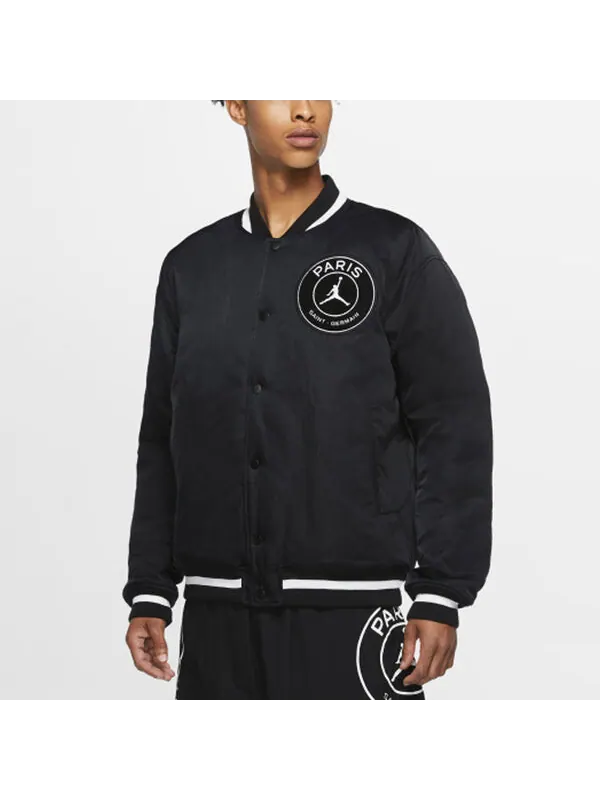 Куртка Air Jordan Paris Saint-Germain Athleisure Casual Sports Jacket Black — изображение 3 из 4, черный