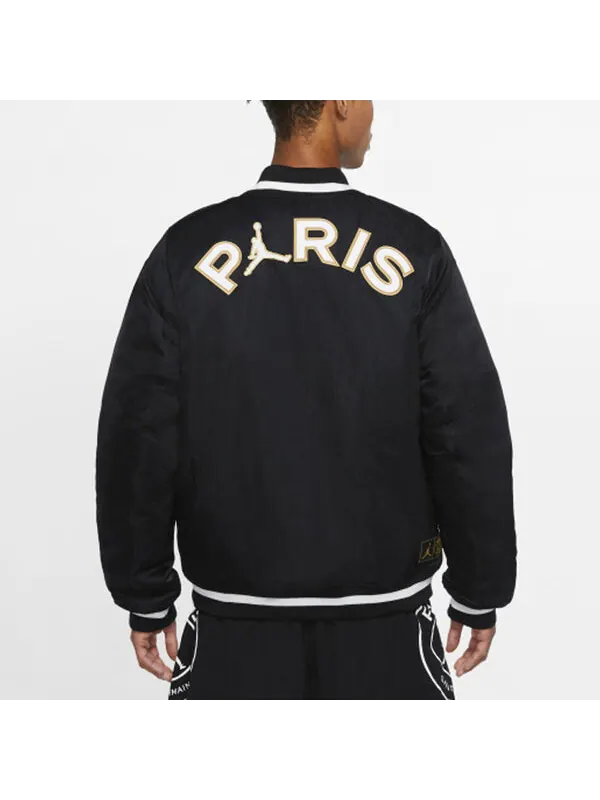 Куртка Air Jordan Paris Saint-Germain Athleisure Casual Sports Jacket Black — изображение 4 из 4, черный