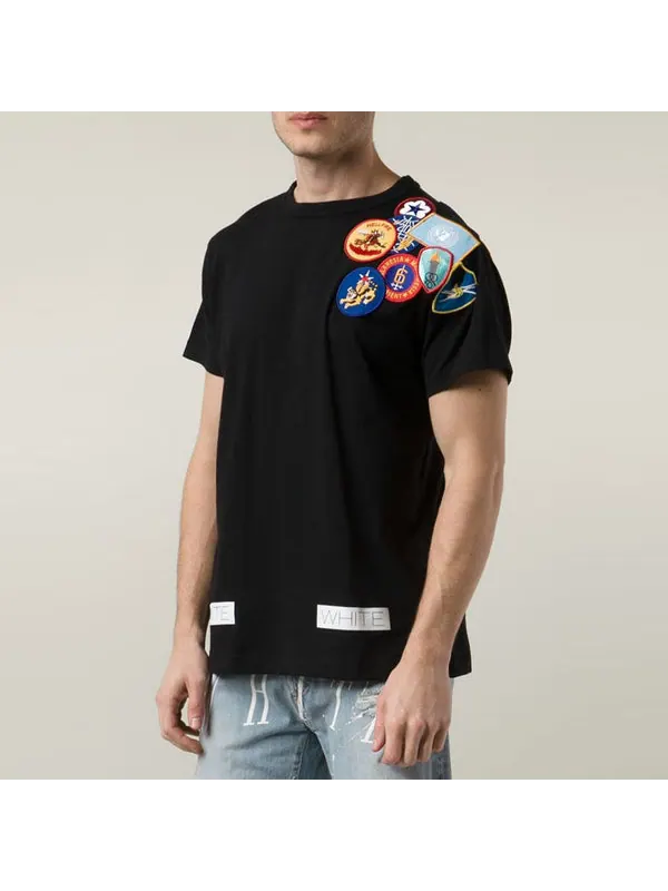 Футболка embroidered printing short sleeve black Off-White — изображение 2 из 2, черный