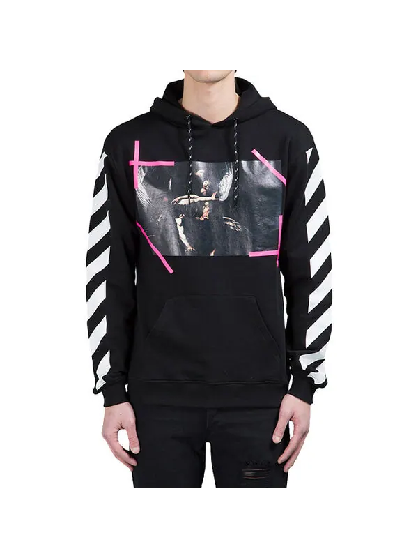 Толстовка OFF-WHITE Religious Painting Men Black/Pink — изображение 3 из 4, черный