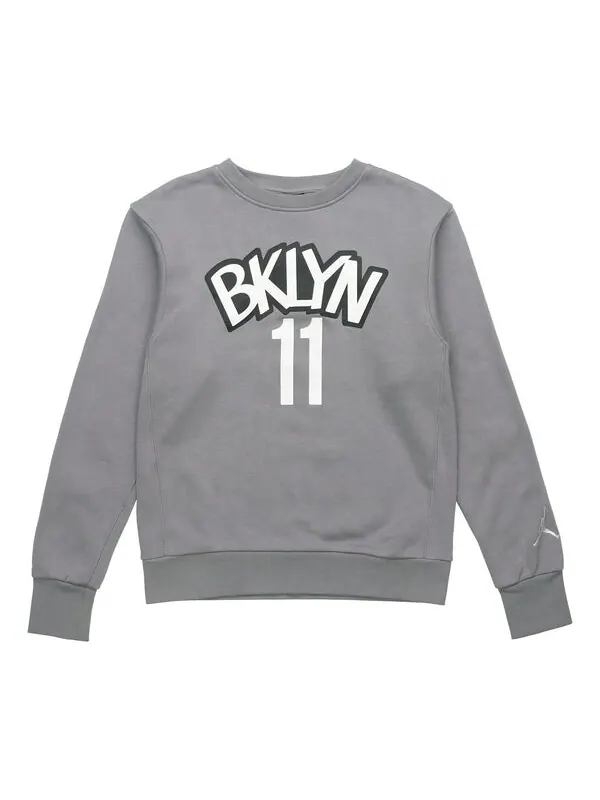 Толстовка с капюшоном brooklyn nets с круглым вырезом Air Jordan — изображение 1 из 4, серый