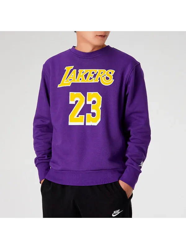 Толстовка с капюшоном los angeles lakers флисовая круглая горловина длинные рукава фиолетовый Air Jordan — изображение 3 из 4