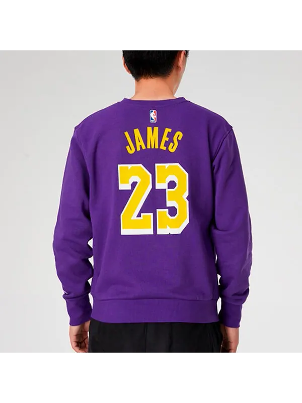 Толстовка с капюшоном los angeles lakers флисовая круглая горловина длинные рукава фиолетовый Air Jordan — изображение 4 из 4
