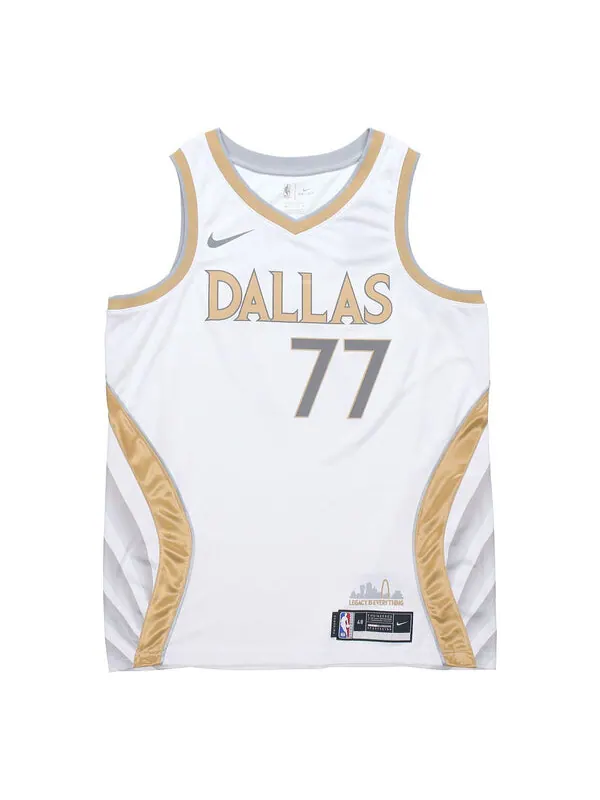 Майка Men's Nike NBA Basketball Sports SW Fan Edition 20-21 Season Doncic Mavericks . No. 77 White — изображение 1 из 4