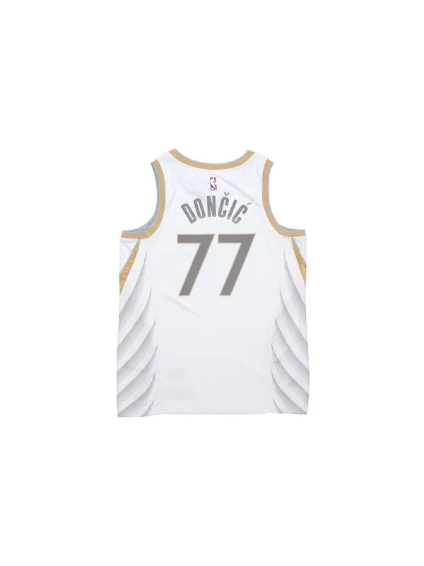 Майка Men's Nike NBA Basketball Sports SW Fan Edition 20-21 Season Doncic Mavericks . No. 77 White — изображение 2 из 4