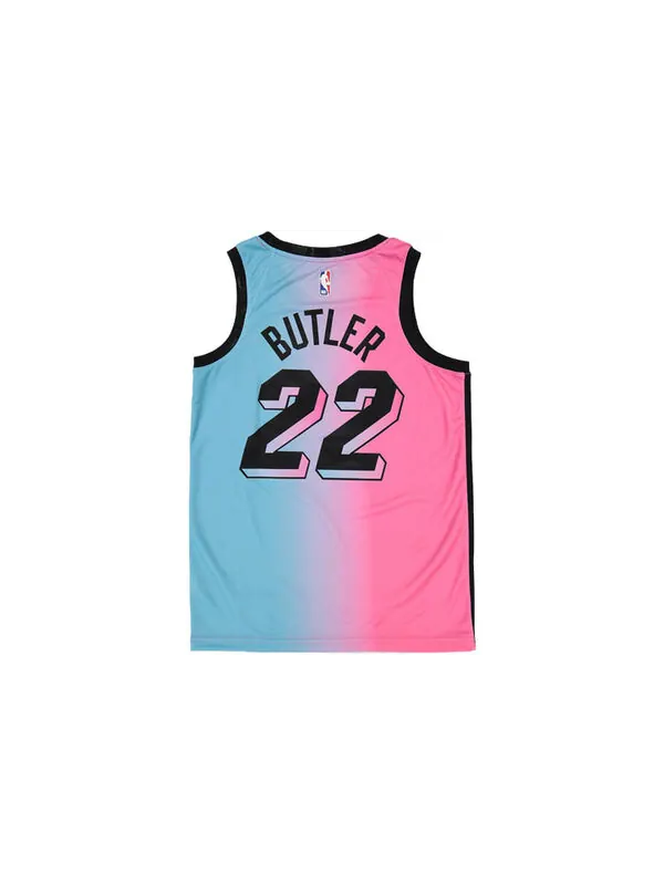 Майка Men's Nike NBA Gradient Basketball SW Fan Edition Miami Heat Jimmy Butler 2 No. 2 'Blue Pink' — изображение 2 из 2
