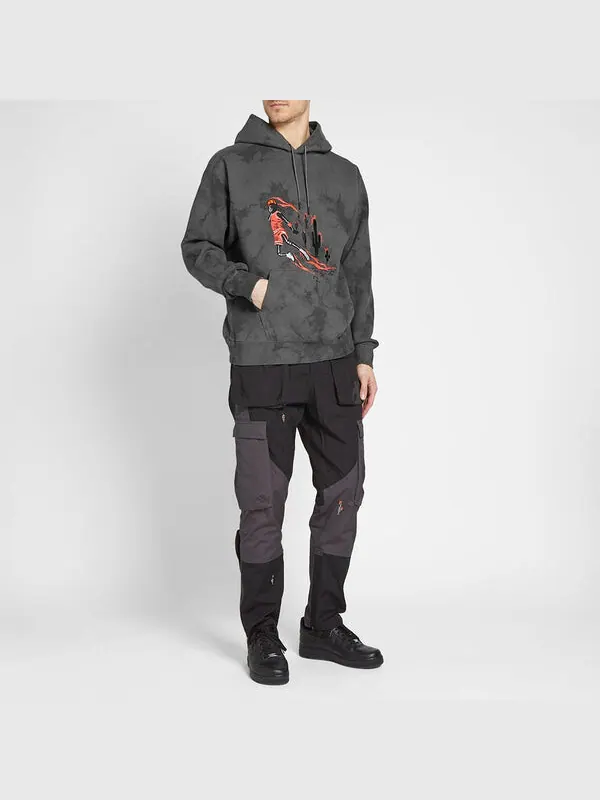 Толстовка x cactus jack by travis scott washed suede hoodie 'iron grey' Air Jordan — изображение 2 из 4, серый