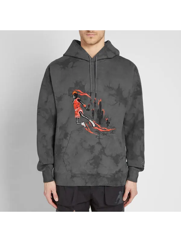 Толстовка x cactus jack by travis scott washed suede hoodie 'iron grey' Air Jordan — изображение 3 из 4, серый