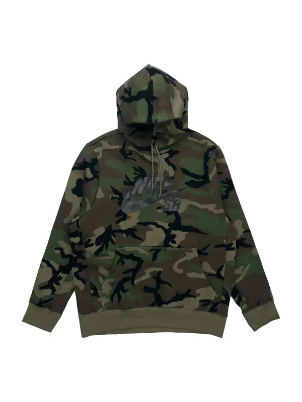 Толстовка Nike SB Skateboard Fleece Hooded Pullover Men's Olive Green — изображение 1 из 3, оливковый зеленый