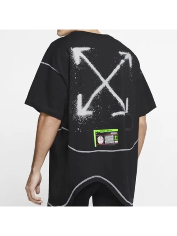 Футболка x off-white nrg ru t-shirt 'black' Nike — изображение 3 из 4, черный
