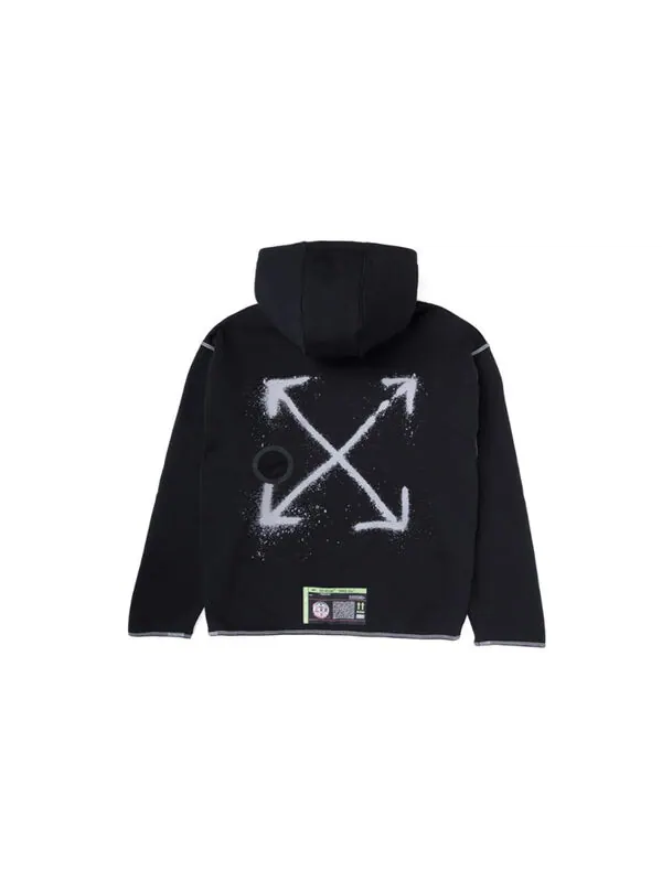 Толстовка x off-white hoodie 'black' Nike — изображение 2 из 4, черный