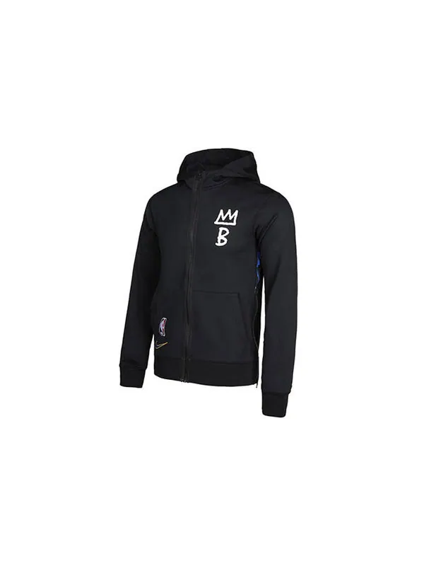 Толстовка Nike Loose Casual Knit Brooklyn Basketball Hooded Jacket Black — изображение 3 из 4, черный
