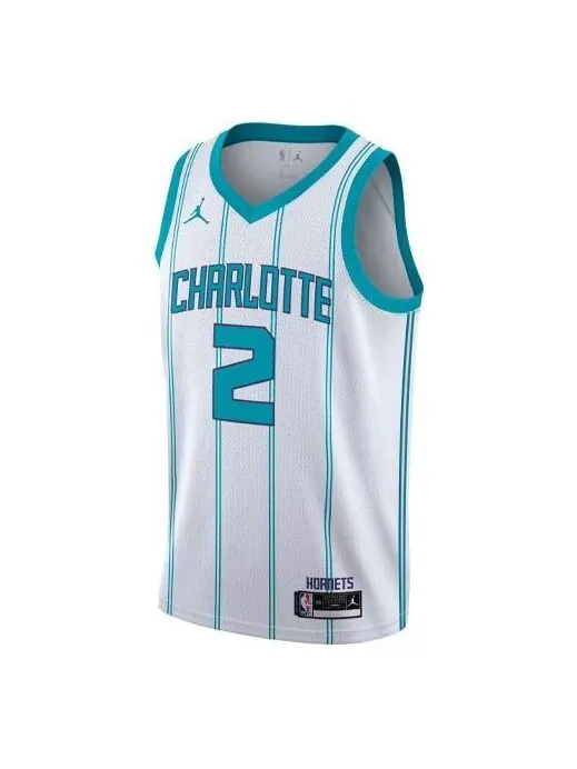 Майка Men's Air Jordan NBA Retro Basketball Jersey/Vest Charlotte Hornets Lonzo Ball No. 2 Blue — изображение 1 из 2, синий