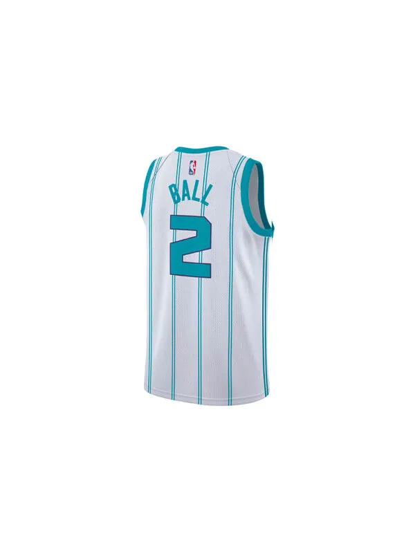 Майка Men's Air Jordan NBA Retro Basketball Jersey/Vest Charlotte Hornets Lonzo Ball No. 2 Blue — изображение 2 из 2, синий