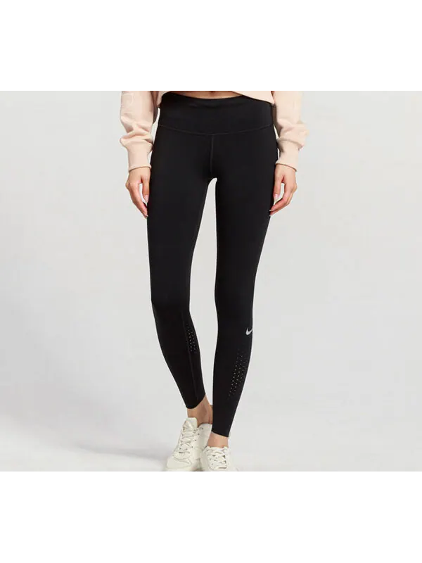 Брюки power epic lux luxury dri-fit quick dry fitness pants black Nike — изображение 3 из 4, черный