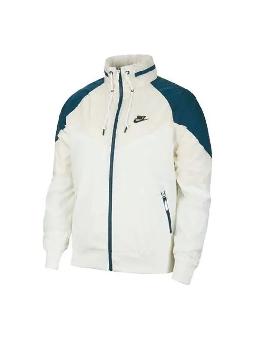 Куртка Nike Sportswear Wind Runner Colorblock hooded Long Sleeves Jacket Green White — изображение 1 из 4, зеленый/белый