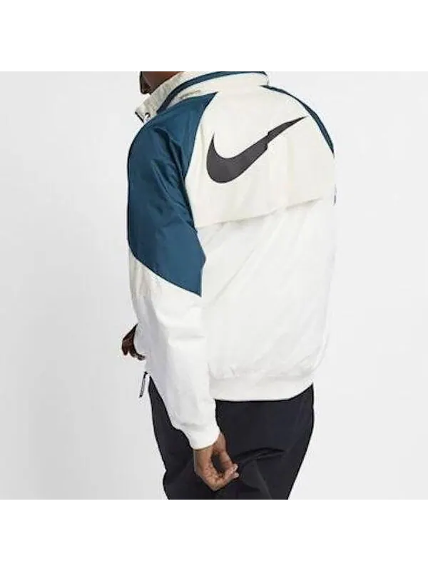 Куртка Nike Sportswear Wind Runner Colorblock hooded Long Sleeves Jacket Green White — изображение 3 из 4, зеленый/белый