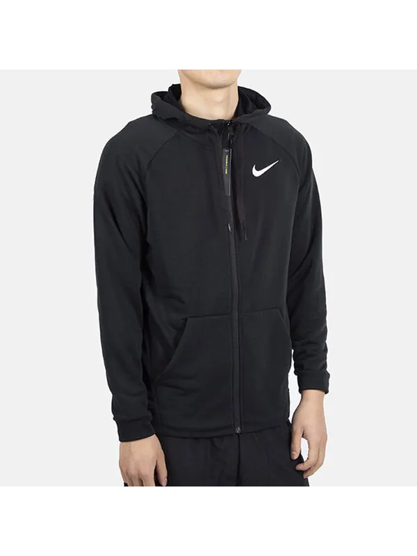 Куртка Nike Sports Training Casual Knit hooded Zipper Jacket Black — изображение 3 из 4, черный