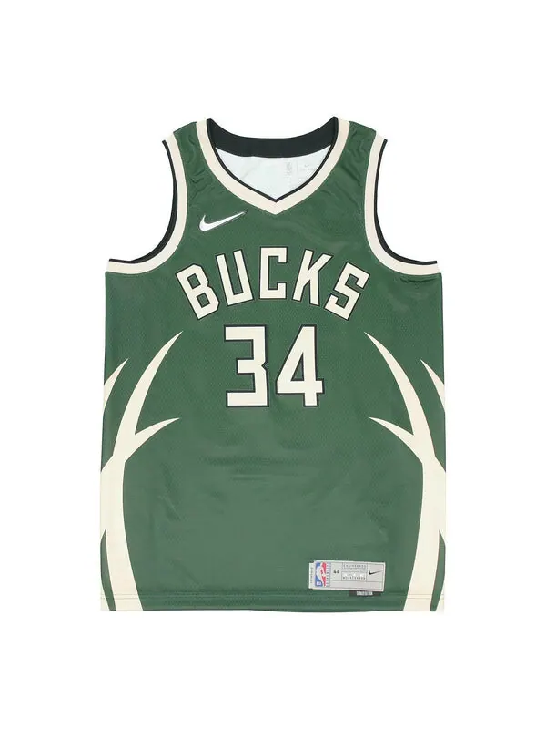 Футболка баскетбольная майка жилет nba retro fan edition milwaukee bucks alphabet 34 армейский Nike — изображение 1 из 2