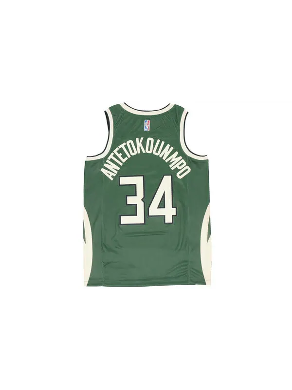 Футболка баскетбольная майка жилет nba retro fan edition milwaukee bucks alphabet 34 армейский Nike — изображение 2 из 2