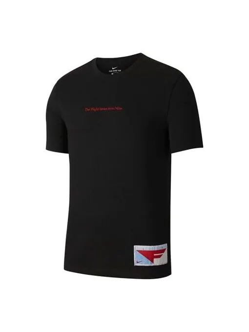 Футболка men's flight chest embroidered basketball black t-shirt Nike — изображение 1 из 2, черный